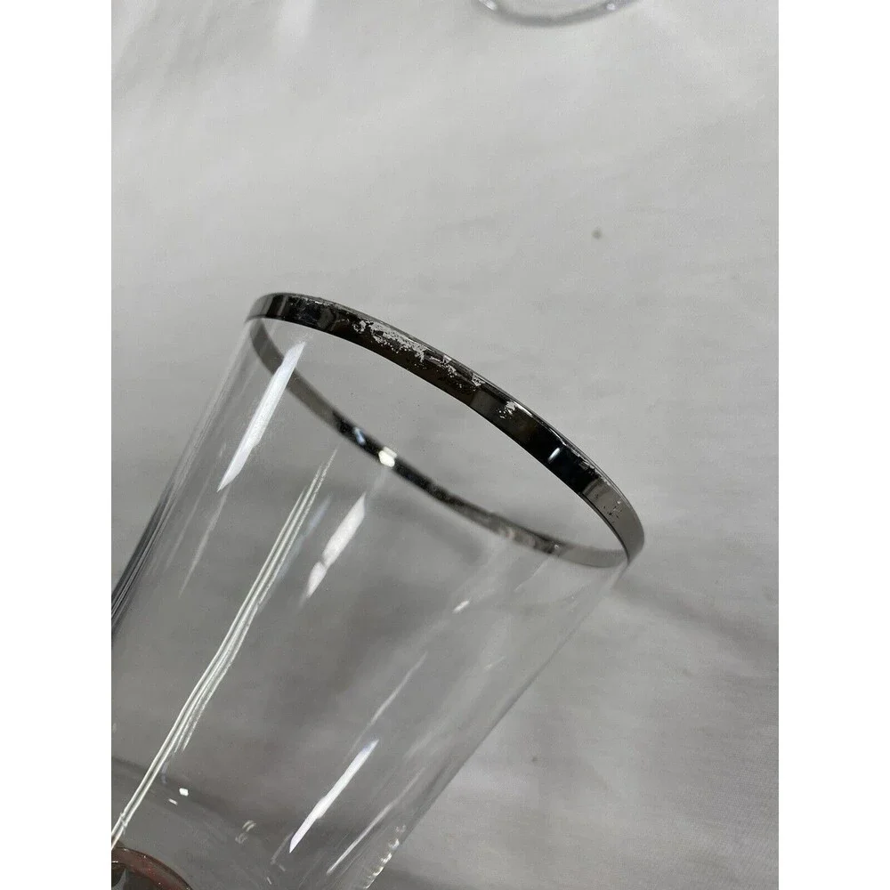 Lot of 5 Lenox Solitaire Platinum Wine Glass Water Goblet Crystal #681 READ